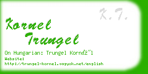 kornel trungel business card